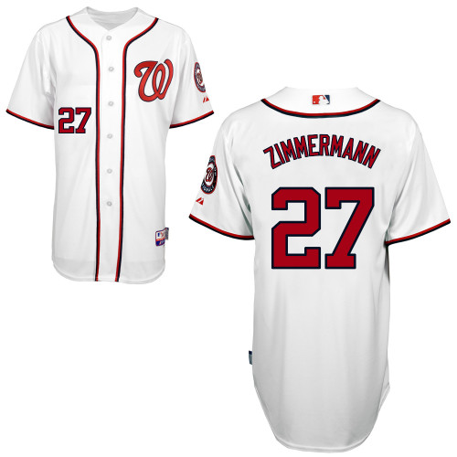 Jordan Zimmermann #27 MLB Jersey-Washington Nationals Men's Authentic Home White Cool Base Baseball Jersey